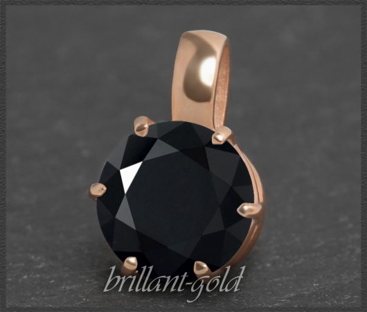 Gold Anhänger mit 2,67ct Brillant, schwarz